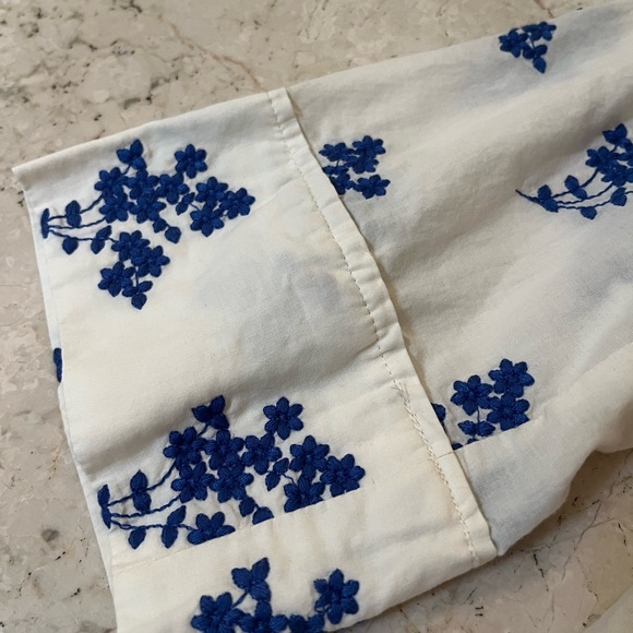 Zara Floral Print Women's Top - Blue and Cream, size L - Picture 4 of 5